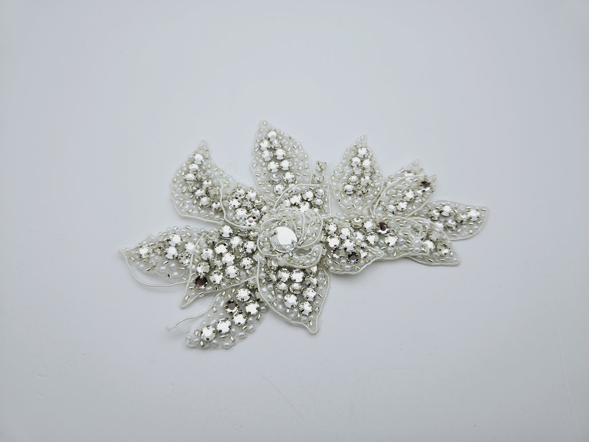 Motif strass ivoire argenté