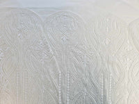 Dentelle arabesque moderne brillance sequins ivoire · vue 3