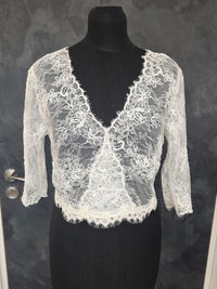 Top de mariée dentelle ivoire – Manches 3/4 – Taille L · vue 4