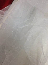 Tulle pailleté pour robe de mariée blanc ou ivoire silver grande largeur laize 300 · vue 3