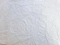 Dentelle grandes fleurs ivoire brillante · vue 6