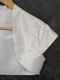 Bolero en taffetas blanc pour mariée , coupe courte , taille 38 · vue 8
