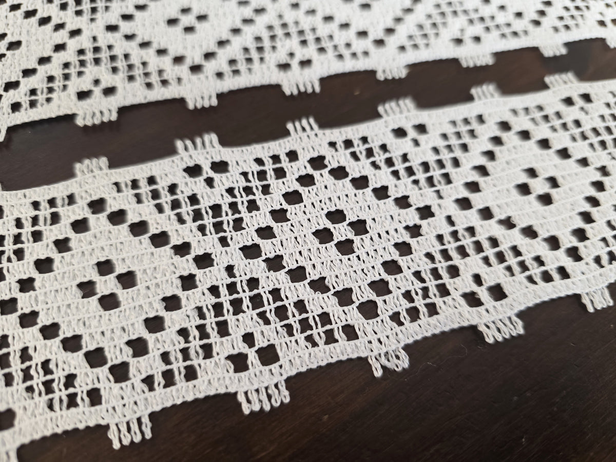 Galon de Dentelle Guipure – Motif Géométrique | Ivoire Clair | 5 cm de Large | Vente au Mètre