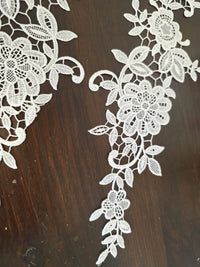 Lot de 4 motifs ivoire guipure fleurs · vue 3