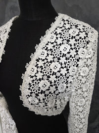 Boléro mariée blanc en guipure – Manches longues – Taille 38 · vue 2