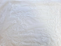 Dentelle grandes fleurs ivoire brillante · vue 5