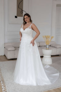 Robe de mariée pour mariée pulpeuse, modèle Giorgia Taille 48