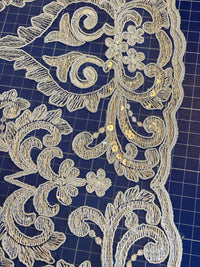 Tulle brodé motif baroque avec sequin · vue 2