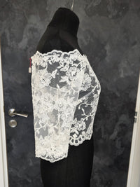 Top en dentelle col bateau manches 3/4 pour mariée · vue 6