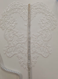 Motif pour dos en dentelle ivoire sur tulle · vue 7
