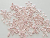 Motif dentelle rose poudré nacré · vue 2