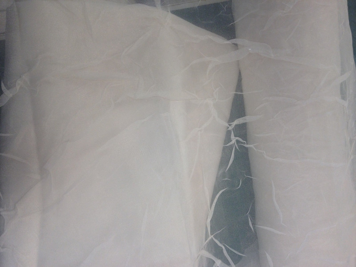 voile d'organza froissé ivoire