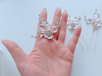Lot de 3 piques à cheveux strass or rosé · vue 3
