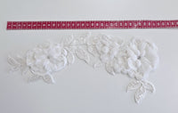 Motif ivoire fleurs 3D relief avec strass · vue 3