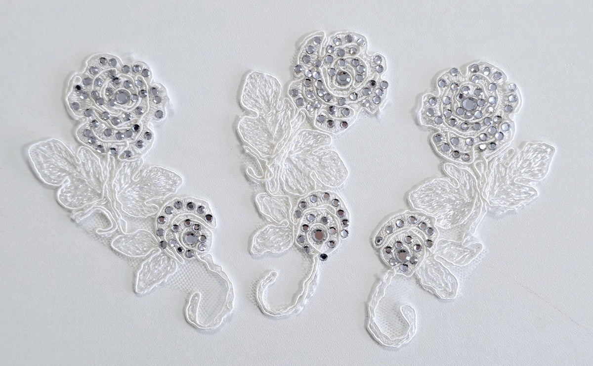 Lot de 3 motifs ivoire avec strass