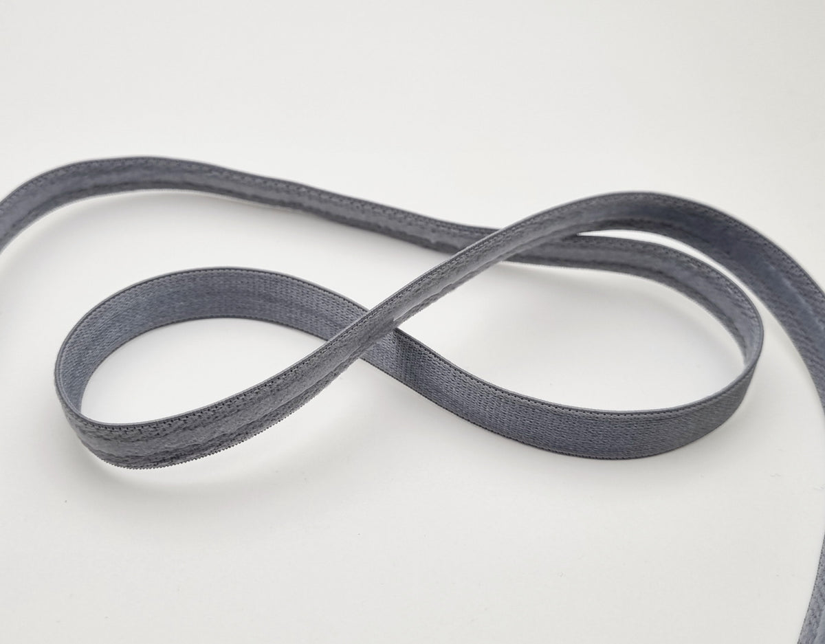 élastique anti-glisse gris 12mm