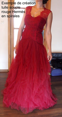 Tulle souple rouge Hermes laize 300 · vue 2