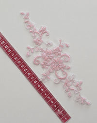 Motif rose bonbon fil argenté · vue 3