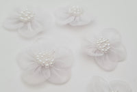 Lot de 10 petites fleurs ivoire ou blanc · vue 2