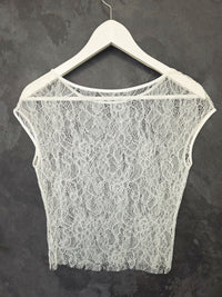 Top de mariée en dentelle stretch fine ivoire clair – Manches courtes – Tailles 40/42 & 44/46 · vue 6