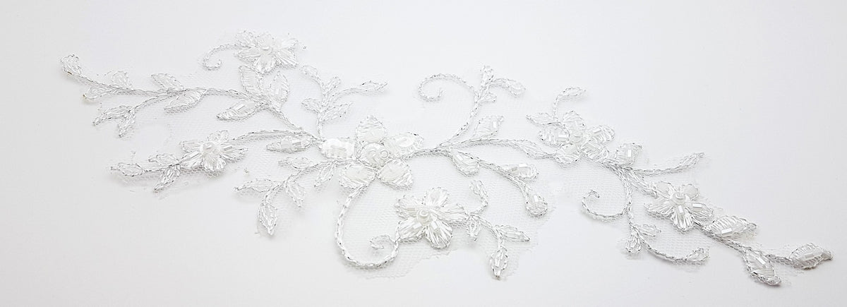 Motif brillant blanc pour robe de mariée