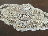 Motif strass pour ceinture ivoire argenté brillant · vue 3
