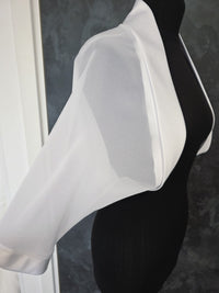 Boléro blanc fluide en mousseline – Manches chauve-souris – Taille S/M · vue 2