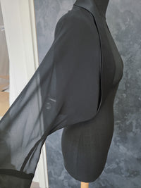 Boléro noir fluide en mousseline – Manches chauve-souris – Taille XL 42 · vue 4