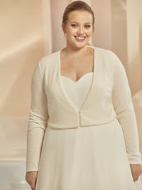 Gilet doux pour mariée ivoire · vue 3
