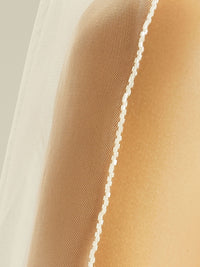 Voile tulle soft bordure perles de verre 250 CM ivoire claire · vue 2