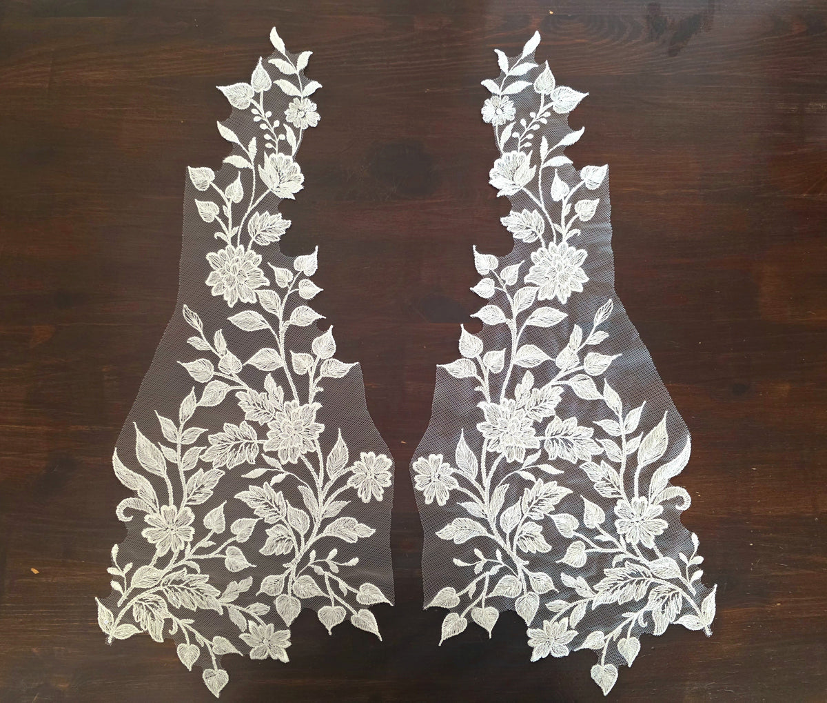 Grand motif Heather feuille 49CM brillant pour robe de mariée