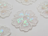 Lot de 5 motifs fleurs sequins ivoire · vue 3