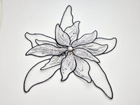 Grande fleur noir ivoire sequins argenté à coudre · vue 4