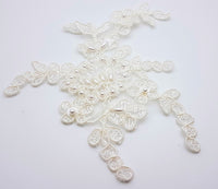 Motif en dentelle et perles pour robe de mariée blanc ou ivoire · vue 3