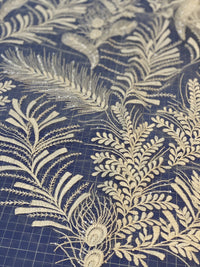 Coupon Tulle brodé motif dégressif, feuillage 3025 · vue 2
