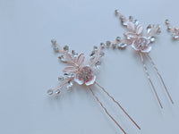 Lot de 3 piques à cheveux strass or rosé · vue 2