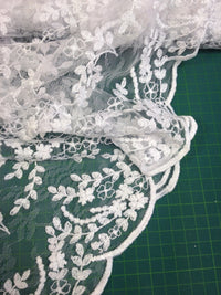 Dentelle tulle brodé blanc · vue 2