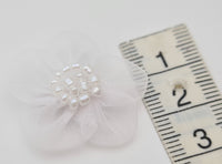 Lot de 10 petites fleurs ivoire ou blanc · vue 3