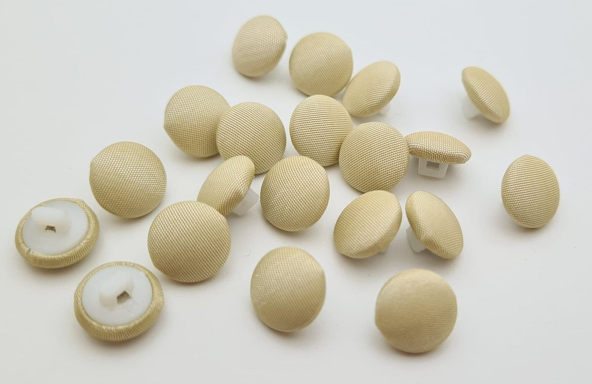 Boutons recouvert taffetas doré LOT DE 21 pièces