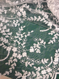 Dentelle tulle brodé blanc · vue 3
