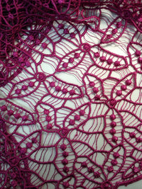 Guipure style filet Rose fuchsia · vue 4