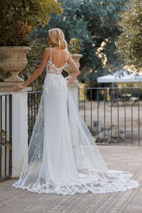 Robe de mariée sirène avec traine et manches amovibles KEDYNA