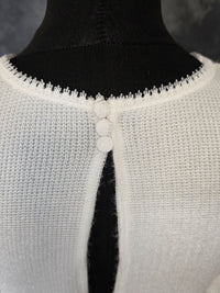 Pull mariée ivoire en maille douce – Dos ouvert élégant – Finitions dentelle – Mariage hiver · vue 6