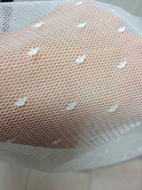 Plumetis, dentelle fine "point d'esprit" ivoire clair/blanc ou coupon ivoire · vue 3