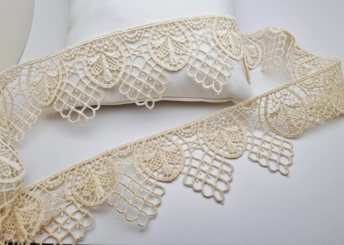 Galon de guipure écru pour robe de mariée