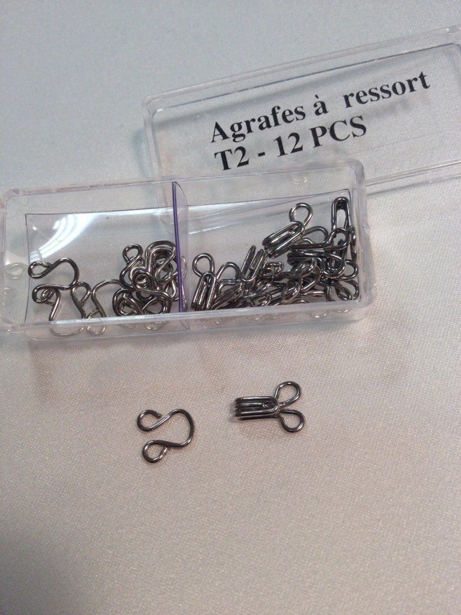 Agrafes métal gris taille 2 boite de 12