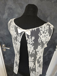 Top mariée dentelle française ivoire clair – Dos ouvert nœud – Taille 40 Lambert Creation · vue 9