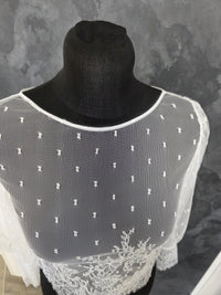 Top mariée ivoire clair en dentelle française – Taille 38 – Fabriqué en France · vue 4