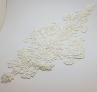 Grand motif losange perles et strass ivoire pour robe de mariée · vue 2