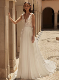 Robe fluide modèle FLUORITE de Bianco 36 ET 40/42 · vue 2